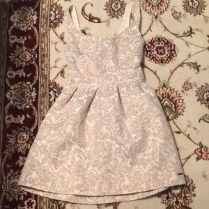 Abercrombie and Fitch metallic pink brocade dress